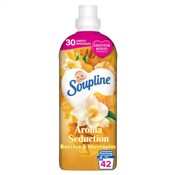 Soupline Aroma Βανίλια & Μανταρίνι Συμπυκνωμένο Υγρό Μαλακτικό Ρούχων 900ml (42 Μεζούρες)