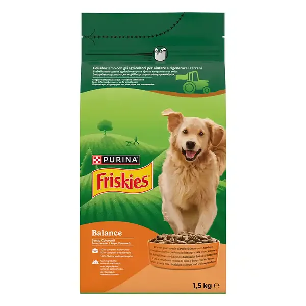 Purina Friskies Adult Ξηρά Σκυλοτροφή Κοτόπουλο, Βοδινό & Λαχανικά 1,5kg.