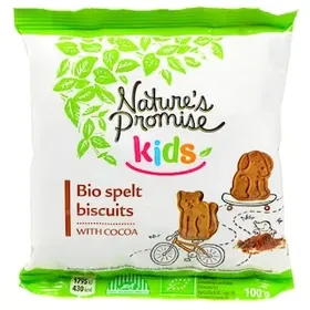 NATURE'S PROMISE Μπισκότα Kids Bio από Όλυρα με Κακάο 100g