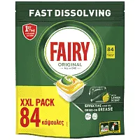 Fairy Ταμπλέτες Πλυντηρίου Πιάτων Original Λεμόνι XXL 84τεμ