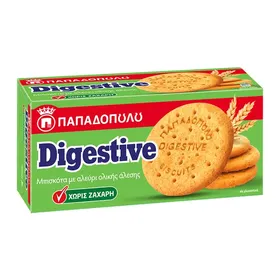 Παπαδοπούλου Digestive Μπισκότα Ολικής Χωρίς Ζάχαρη 250γρ.