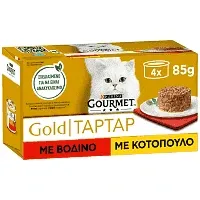 γατοτροφή gourmet gold βοδινό & κοτόπουλο 4x85g