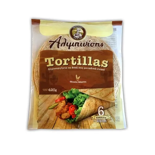 tortillas κλασική σίτου ή ολικής άλεσης 6τεμ.