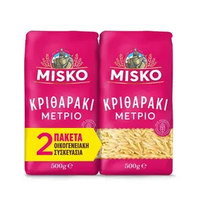 Misko Κριθαράκι Μέτριο Οικογενειακή Συσκευασία 2x500gr