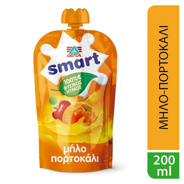 Δέλτα Smart Φυσικός Χυμός Μήλο & Πορτοκάλι 200ml.
