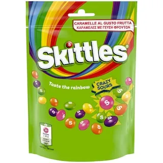 SKITTLES Καραμέλες Φρούτων Crazy Sours 136g