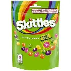 SKITTLES Καραμέλες Φρούτων Crazy Sours 136g
