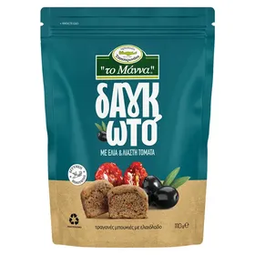 Παξιμαδάκι TO MANNA Δαγκωτό με ελιά & λιαστή τομάτα 110gr