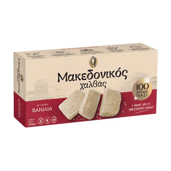 Χαλβάς ΜΑΚΕΔΟΝΙΚΟΣ με γεύση Βανίλια Vegan Χωρίς γλουτένη 400g
