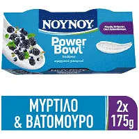 NOYNOY Power Bowl Επιδόρπιο Γιαουρτιού Μύρτιλο Βατόμουρο Chia & Κολοκυθόσπορος 1,8% 2x175g