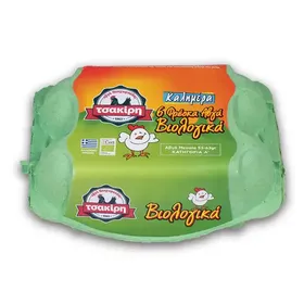 Τσακίρη Αυγά Βιολογικά Α' Μεσαία 6x53-63γρ.