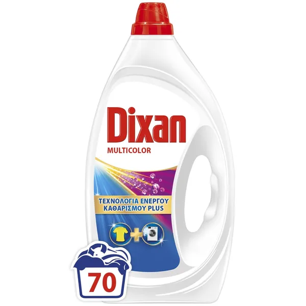 Υγρό Απορρυπαντικό Πλυντηρίου Ρούχων Multicolor Dixan 70μεζ /3,15lt