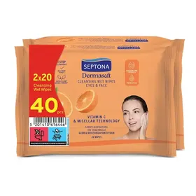 Septona Μαντηλάκια Ντεμακιγιάζ Vitamine & Micellar 2x20τεμ.