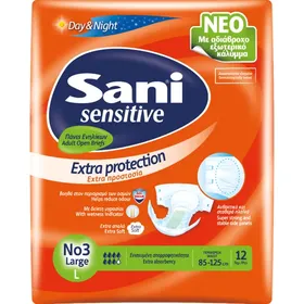 Ανοιχτή πάνα ακράτειας Sani Sensitive large No 3 (10 τεμ)