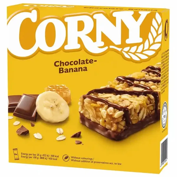 Μπάρες δημητριακών CORNY σοκολάτα-μπανάνα 6Χ25γρ.