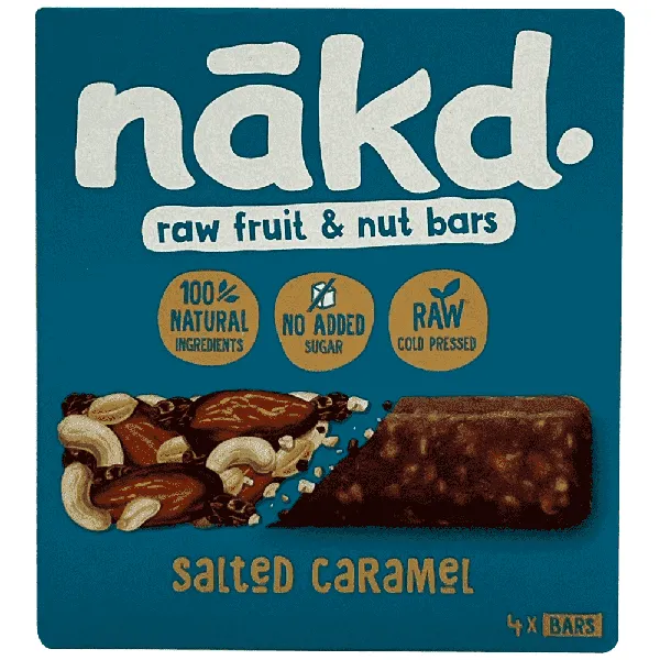 Nakd Μπάρα Καραμέλα Αλατισμένη Χωρίς Γλουτένη 35gr 4τεμ