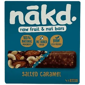 Nakd Μπάρα Καραμέλα Αλατισμένη Χωρίς Γλουτένη 35gr 4τεμ