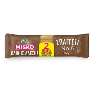 MISKO Σπαγγέτι Νο6 Ολικής Άλεσης 2x500g