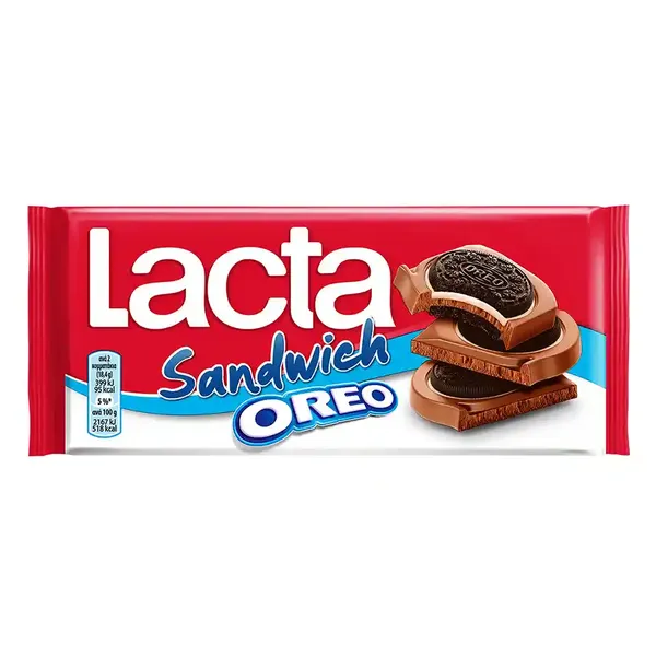 Lacta Σοκολάτα Γάλακτος Με Ολόκληρα Μπισκότα Oreo 92γρ.
