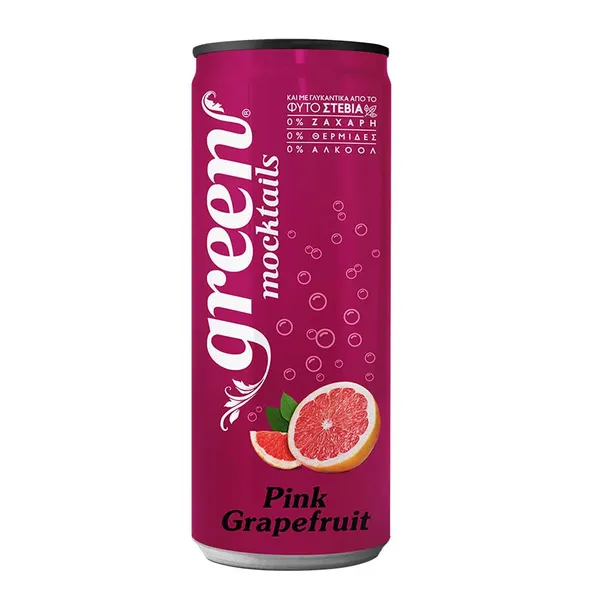 Green Mocktails Pink Grapefruit Με Στέβια Χωρίς Ζάχαρη 330ml.