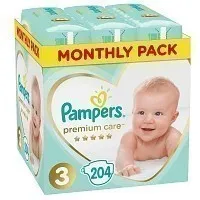 Pampers Πάνες Premium Care Monthly Pack 204τεμ Νο3