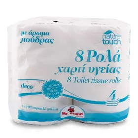 MrGrand Χαρτί Υγείας Άρωμα Πούδρα 4Φύλλων 8τεμ.1kg.