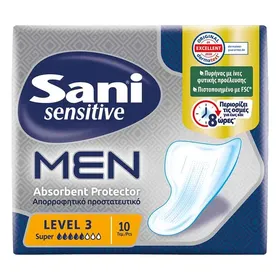 SANI Sensitive Men Επιθέματα Ακράτειας Νο2 Medium 10τεμ