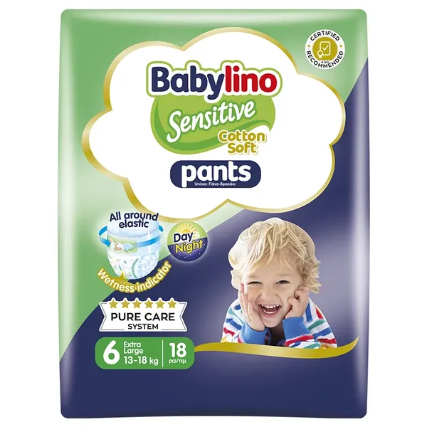Πάνες Βρακάκι Pants Cotton Soft Unisex Extra Large Babylino No6 (13-18kg) 104τεμ