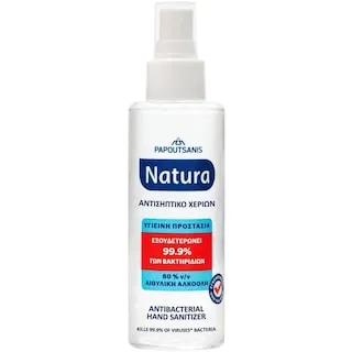 PAPOUTSANIS Natura Αντισηπτικό Σπρέι Χεριών με 80% Αιθυλική Αλκοόλη 100ml