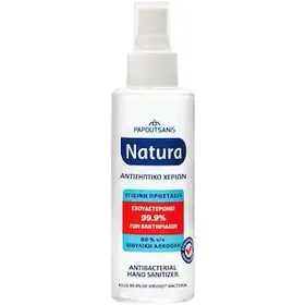 PAPOUTSANIS Natura Αντισηπτικό Σπρέι Χεριών με 80% Αιθυλική Αλκοόλη 100ml