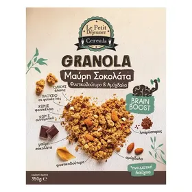 Le Petit Dejeuner Granola Μαύρη Σοκολάτα, Φυστικοβούτυρο & Αμύγδαλα Brain Boost 350γρ.