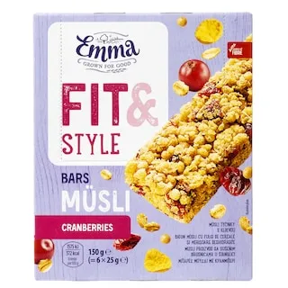 EMMA Μπάρες Μούσλι με Κράνμπερι 6x25g