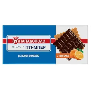 ΠΑΠΑΔΟΠΟΥΛΟΥ Μπισκότα Πτι Μπερ με Μαύρη Σοκολάτα & Πορτοκάλι 200g