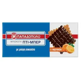 ΠΑΠΑΔΟΠΟΥΛΟΥ Μπισκότα Πτι Μπερ με Μαύρη Σοκολάτα & Πορτοκάλι 200g