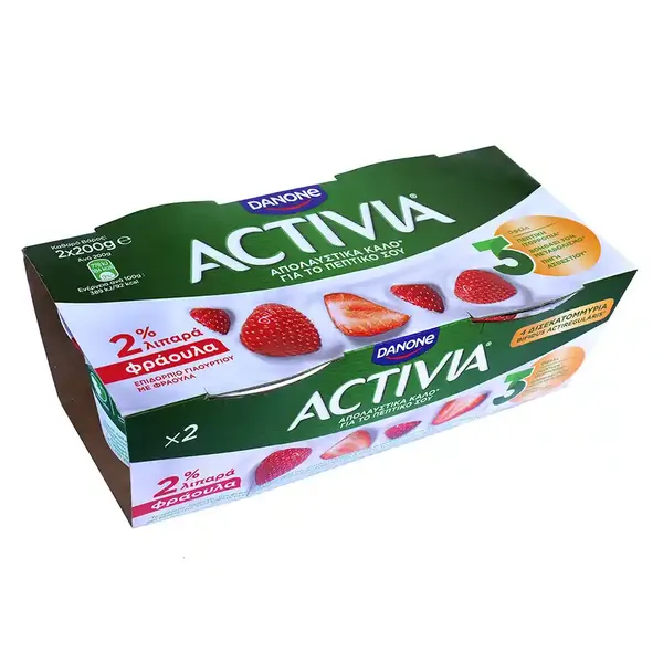 Activia Επιδόρπιο Γιαουρτιού Φράουλα 2x200γρ.
