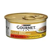 GOURMET Gold Υγρή Τροφή Γάτας Διπλή Απόλαυση με Βοδινό & Κοτόπουλο 85g