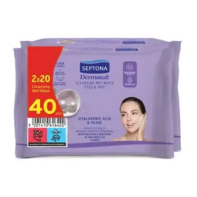 Septona Μαντηλάκια Ντεμακιγιάζ Hyaluronic & Pearls 2x20τεμ.