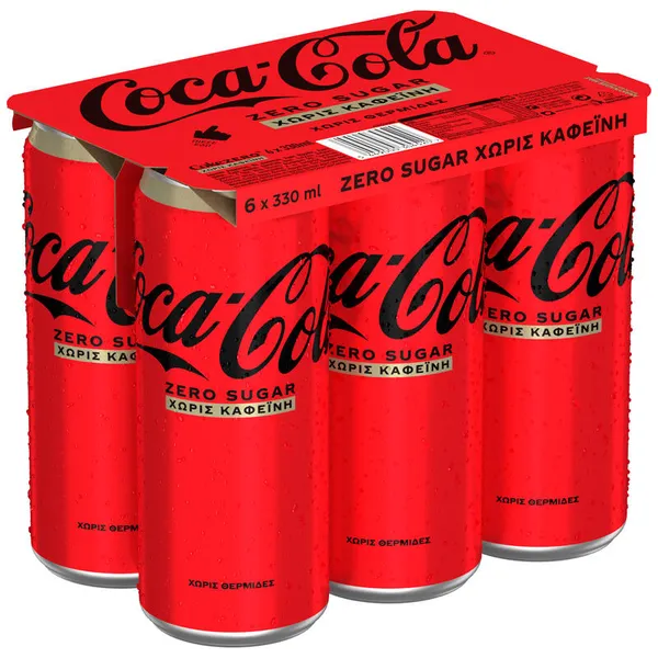 cola ή cola zero sleek can 6x330ml