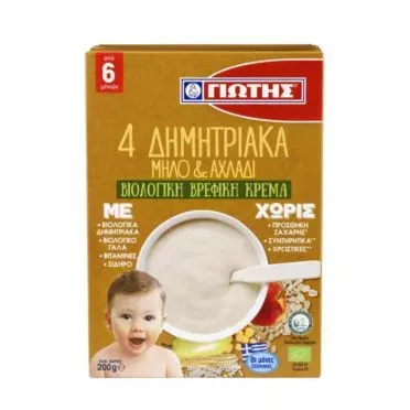 ΓΙΩΤΗΣ ΒΙΟΛΟΓΙΚΗ ΚΡΕΜΑ 4 ΔΗΜΗΤΡΙΑΚΑ ΜΗΛΟ-ΑΧΛΑΔΙ 200g