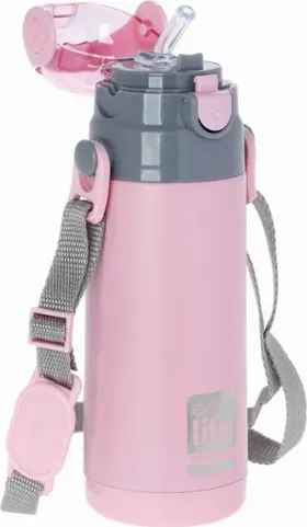 Παιδικό μεταλλικό θερμός 400ml (ροζ)