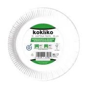 KOKLIKO Πιάτα Χάρτινα 0% Πλαστικό Λευκά 16cm 10τεμ