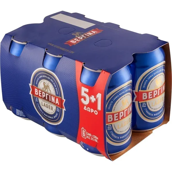 ΒΕΡΓΙΝΑ μπίρα κουτί 330ml (5+1 ΔΩΡΟ)