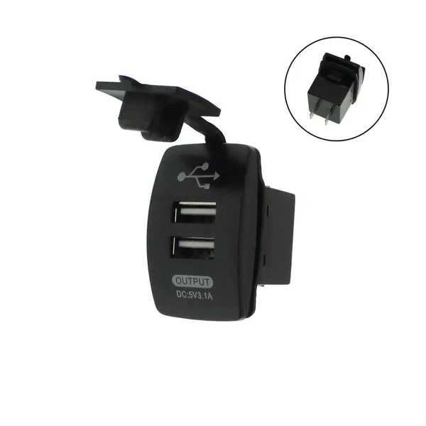 Φορτιστής αυτοκινήτου με 2 θύρες USB