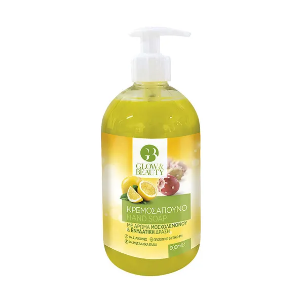 GLOW & BEAUTY Κρεμοσάπουνο Μοσχολέμονο Αντλία 500ml