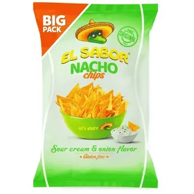EL SABOR nacho chips sour cream & onion ή chilli ή bbq gluten free 180γρ.
