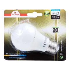 MrGrand Λάμπα Led E27 A60 7W 6500K 240V