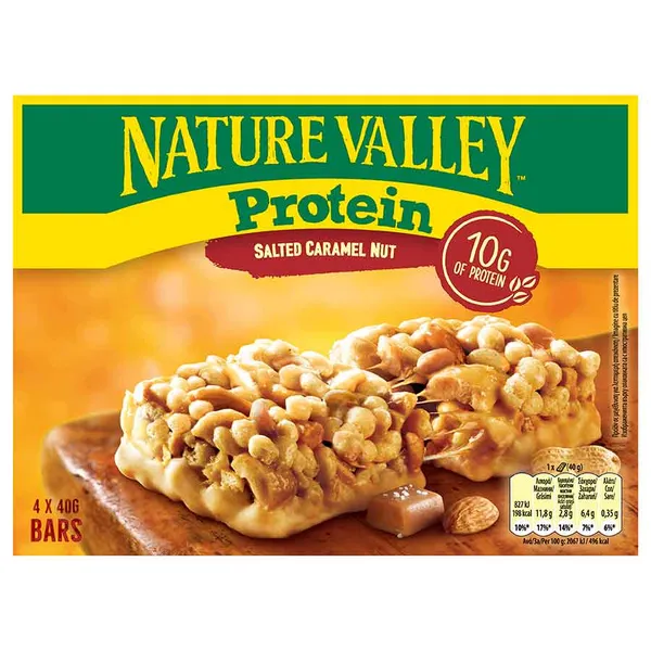 Nature Valley Protein Μπάρες Δημητριακών Με Αλατισμένη Καραμέλα & Ξηρούς Καρπούς 4x40γρ.