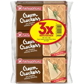 cream crackers σίκαλης 3x175g