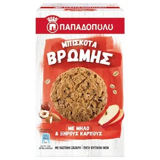 ΠΑΠΑΔΟΠΟΥΛΟΥ Μπισκότα Βρώμης Μήλο & Ξηροί Καρποί 150gr