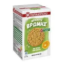 Μπισκότα Βρώμης Χωρίς Προσθήκη Ζάχαρης με Γεύση Πορτοκάλι Παπαδοπούλου 115g